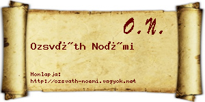 Ozsváth Noémi névjegykártya