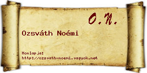 Ozsváth Noémi névjegykártya